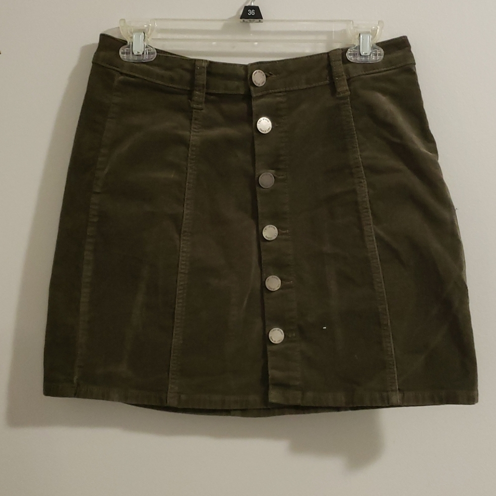 Olive corduroy skirt